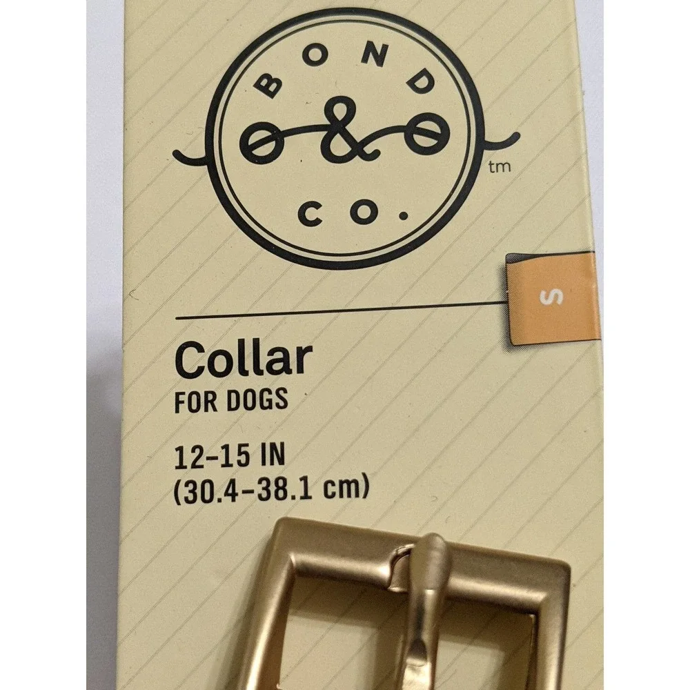 S small new Petco bond & co dog puppy pet collar Gold black polkadot fabric
